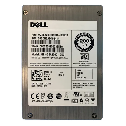 Dell 24XV8 | 200GB Multi-Level Cell SATA 3Gb/s Hot-Pluggable 2.5-Inch Solid State Drive for PowerEdge Servers Refurbished - Dell refurbished available on Gotodirect