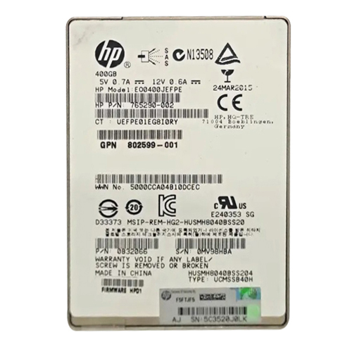 HP 802599-001 | 400GB SAS 12Gb/s Write Intensive Hot Swappable 2.5-Inch Solid State Drive Refurbished - Hewlett-Packard (ou HP en abrégé) refurbished available on Gotodirect