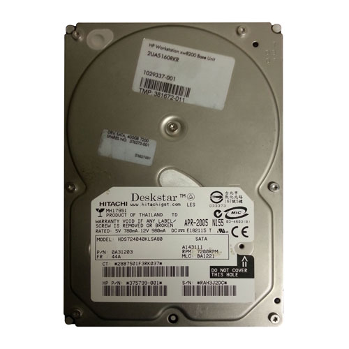 Buy HP 376273-001 | 400GB 7200RPM SATA 1.5Gb/s 8MB Cache 3.5-Inch Hard Drive Refurbished - $561.47 HP 376273-001 | 400GB 7200RPM SATA 1.5Gb/s 8MB Cache 3.5-Inch Hard Drive Refurbished - Hewlett-Packard (ou HP en abrégé) refurbished available on Gotodirect