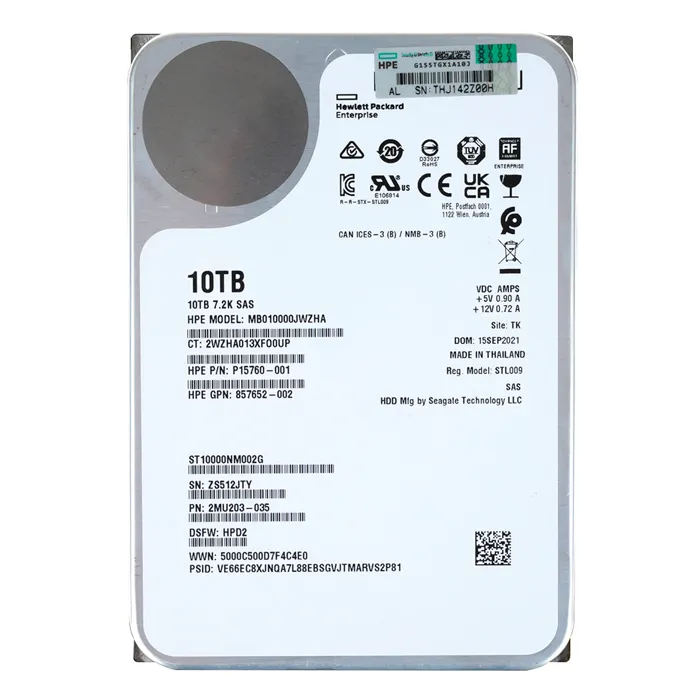 HP 857652-002 | Midline 10TB 7200RPM SAS 12Gb/s Hot Swappable 3.5-Inch Hard Drive Refurbished - Hewlett-Packard (ou HP en abrégé) refurbished available on Gotodirect