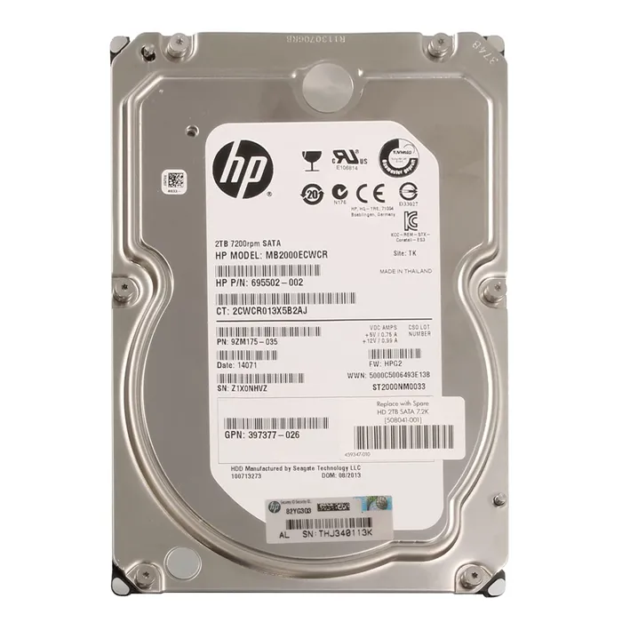 HP 508041-001 | 2TB 7200RPM SATA 3Gb/s 3.5-Inch Hard Drive for ProLiant Servers Refurbished - Hewlett-Packard (ou HP en abrégé) refurbished available on Gotodirect
