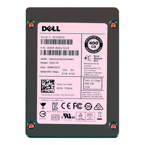Dell 0C06VX | 400GB Multi-Level Cell SAS 12Gb/s Hot-Pluggable 2.5-Inch Solid State Drive Refurbished - Dell refurbished available on Gotodirect