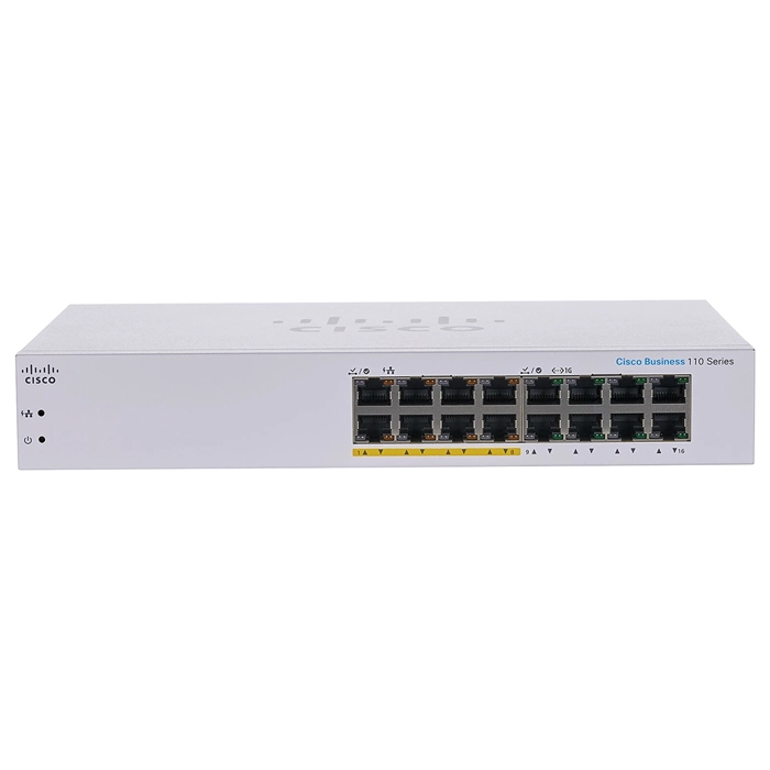 Cisco CBS110-16PP | Business 110 Series 8 x RJ-45 Ports PoE 10/100/1000Base-T 8 x RJ-45 Ports Layer 2 Unmanaged Rack-mountable Gigabit Ethernet Network Switch Refurbished - Cisco Systems Inc. refurbished available on Gotodirect