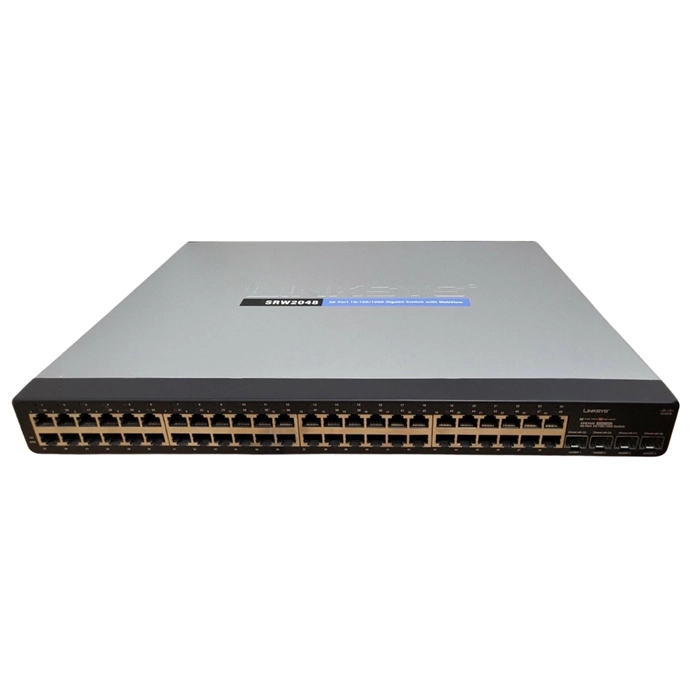 Cisco SRW2048-AS | Linksys 48 x Ports 10/100/1000Base-T + 4 x SFP Layer 3 Managed Gigabit Ethernet Network Switch Refurbished - Cisco Systems Inc. refurbished available on Gotodirect