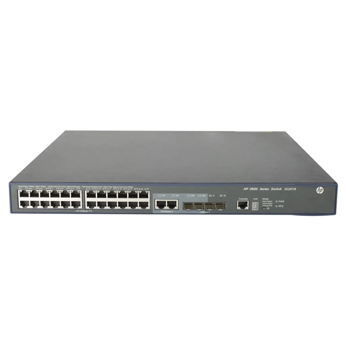 HP JG301B#ABA | FlexNetwork 3600 EI Series 3600 24 PoE+ v2 24 x 10/100Base-TX RJ-45 PoE+ and 4 x 1GbE SFP + 2 x Shared GE RJ-45 Ports Layer 3 Managed Fast Ethernet Network Switch Refurbished - Hewlett-Packard (ou HP en abrégé) refurbished available on Gotodirect