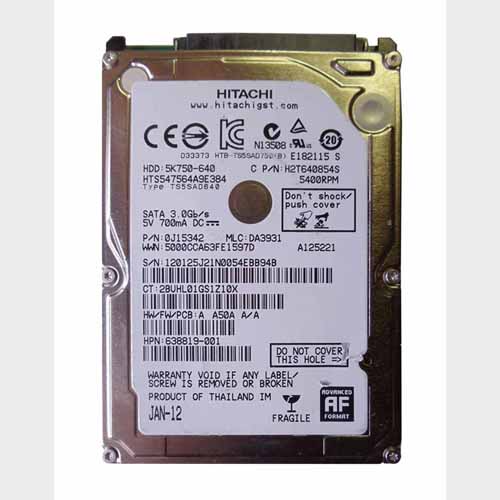 HP 638819-001 | 640GB 5400RPM SATA 3Gb/s 2.5-Inch Hard Drive Refurbished - Hewlett-Packard (ou HP en abrégé) refurbished available on Gotodirect