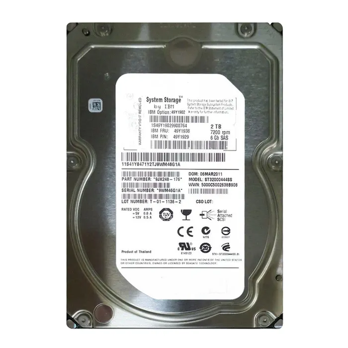 IBM 49Y1938 | 2TB 7200RPM SAS 6Gb/s Hot Swappable 3.5-Inch Hard Drive Refurbished -  refurbished available on Gotodirect
