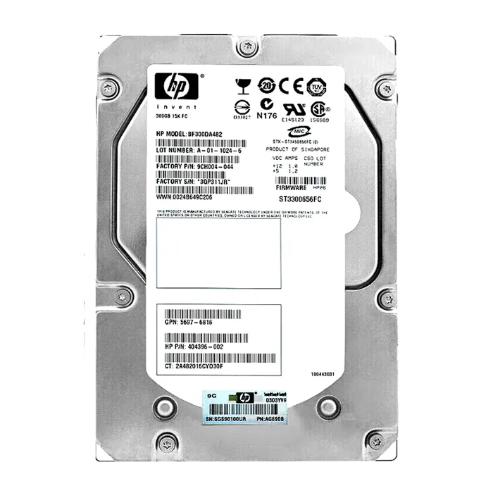 HP 404396-002 | 300GB 15000RPM Fibre Channel 4Gb/s Hot-Pluggable Dual Port 3.5-inch Hard Drive for StorageWorks EVA 6000 Refurbished - Hewlett-Packard (ou HP en abrégé) refurbished available on Gotodirect