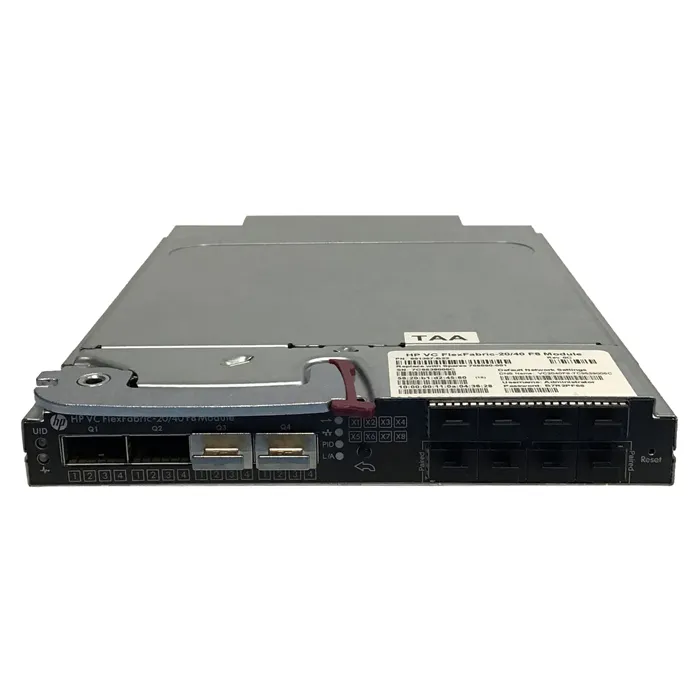 HP 766880-001 | Virtual Connect FlexFabric-20/40 F8 16 x Ports 10/20GbE + 8 x Ports SFP+ (Uplink) + 4 x Ports QSFP+ + 2 x Ports 20GbE Module for C-Class BLadeSystem Refurbished - Hewlett-Packard (ou HP en abrégé) refurbished available on Gotodirect