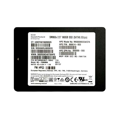 HP 866614-003 | 960GB SATA 6Gb/s Hot-Pluggable Mixed Use 3.5-Inch Hybrid Solid State Drive for ProLiant Servers Refurbished - Hewlett-Packard (ou HP en abrégé) refurbished available on Gotodirect