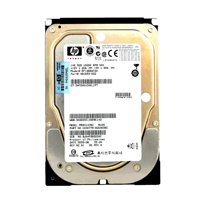 HP 481653-002 | 146GB 15000RPM SAS 3Gb/s 3.5-Inch Hard Drive for Proliant DL1000 / DL120 Refurbished - Hewlett-Packard (ou HP en abrégé) refurbished available on Gotodirect