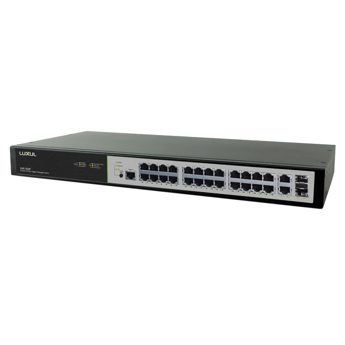 Luxul XMS-2624P | 26 Port/24 PoE+ Gigabit Managed Switch Refurbished -  refurbished available on Gotodirect
