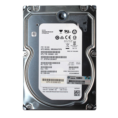 HP MB2000JFEPA | 2TB 7200RPM SAS 12GB/s Hot-Pluggable 3.5-Inch LPc Hard Drive for ProLiant Gen10/Gen10+/Gen11 Servers Refurbished - Hewlett-Packard (ou HP en abrégé) refurbished available on Gotodirect