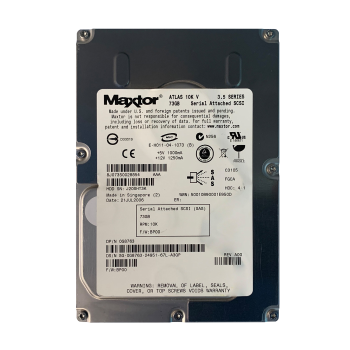 Dell G8763 | 73GB 10000RPM SAS 3Gb/s Hot-Pluggable 3.5-Inch Hard Drive for PowerEdge Server Refurbished - Dell refurbished available on Gotodirect