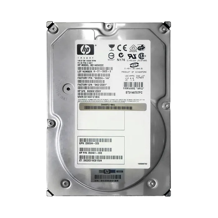 HP 359461-002 | 146GB 10000RPM Fibre Channel 2Gb/s Hot-Swappable 40-Pin 3.5-inch Hard Drive for StorageWorks Refurbished - Hewlett-Packard (ou HP en abrégé) refurbished available on Gotodirect