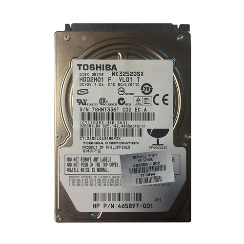 Buy HP 462355-002 | 320GB 5400RPM SATA 1.5Gb/s 8MB Cache 2.5-inch Hard Drive Refurbished - $157.06 HP 462355-002 | 320GB 5400RPM SATA 1.5Gb/s 8MB Cache 2.5-inch Hard Drive Refurbished - Hewlett-Packard (ou HP en abrégé) refurbished available on Gotodirect