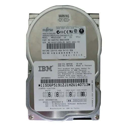 IBM 19K1476 | 10GB 5400RPM IDE Ultra ATA/100 (ATA-6) 3.5-Inch Hard Drive Refurbished -  refurbished available on Gotodirect