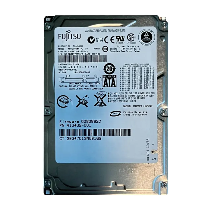 HP 413432-001 | 80GB 5400RPM SATA 1.5Gb/s 8MB Cache 2.5-inch Hard Drive Refurbished - Hewlett-Packard (ou HP en abrégé) refurbished available on Gotodirect