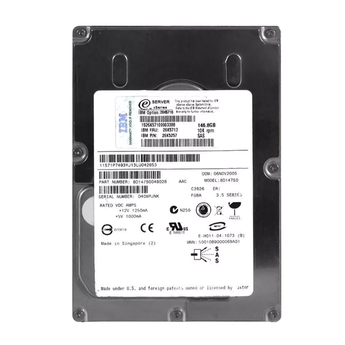 Buy IBM 26K5710 | 146.8GB 10000RPM SAS 3Gb/s Hot Swappable 8MB Cache 3.5-Inch Hard Drive Refurbished - $287.78 IBM 26K5710 | 146.8GB 10000RPM SAS 3Gb/s Hot Swappable 8MB Cache 3.5-Inch Hard Drive Refurbished - refurbished available on Gotodirect