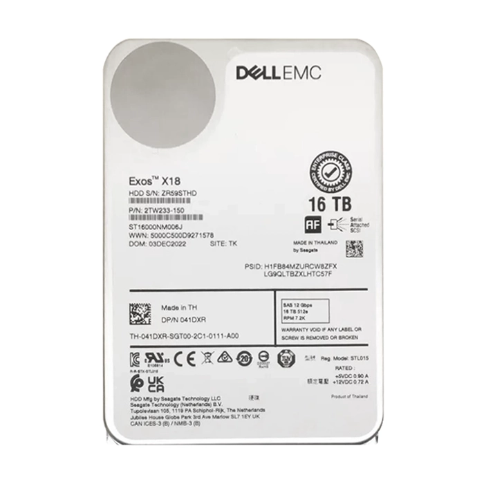 Dell 041DXR | 16TB 7200RPM SAS 12Gb/s 512e 3.5-inch Hard Drive Refurbished - Dell refurbished available on Gotodirect