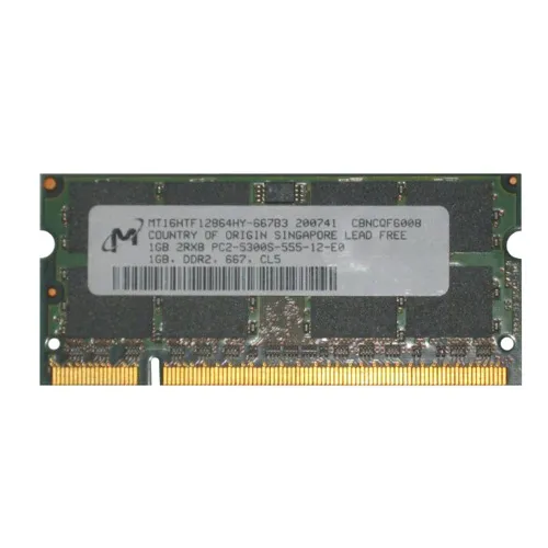 Micron MT16HTF12864HY-667B3 | 1GB DDR2-667MHz PC2-5300 Non-ECC Unbuffered SODIMM CL5 2Rx8 1.8V 200-Pin Memory Module Refurbished -  refurbished available on Gotodirect
