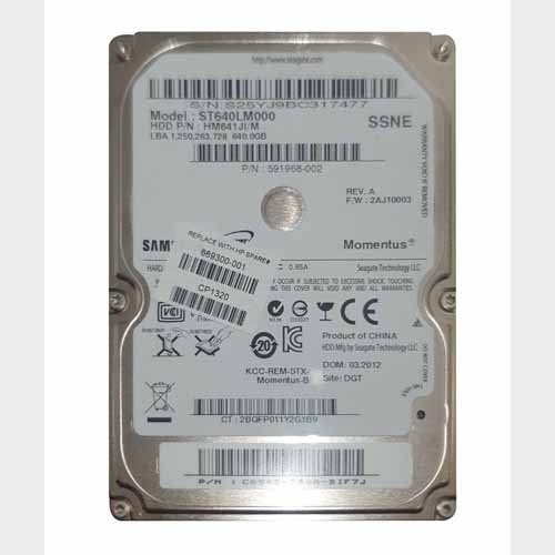 HP 669300-001 | 640GB 5400RPM SATA 3Gb/s 8MB Cache 2.5-inch Hard Drive Refurbished - Hewlett-Packard (ou HP en abrégé) refurbished available on Gotodirect