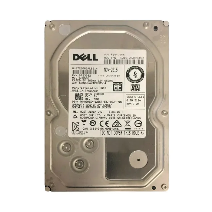 Dell 0908XX | 6TB 7200RPM SATA 6Gb/s Hot-Pluggable 3.5-Inch Hard Drive for PowerEdge & PowerVault Servers Refurbished - Dell refurbished available on Gotodirect