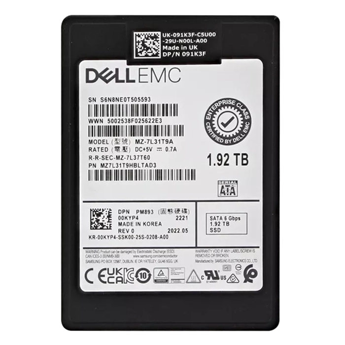 Samsung MZ7L31T9HBLTAD3 | Enterprise PM893 Series 1.92TB Triple-Level Cell SATA 6GB/s V-NAND 7mm 2.5-Inch Solid State Drive Refurbished - Samsung refurbished available on Gotodirect