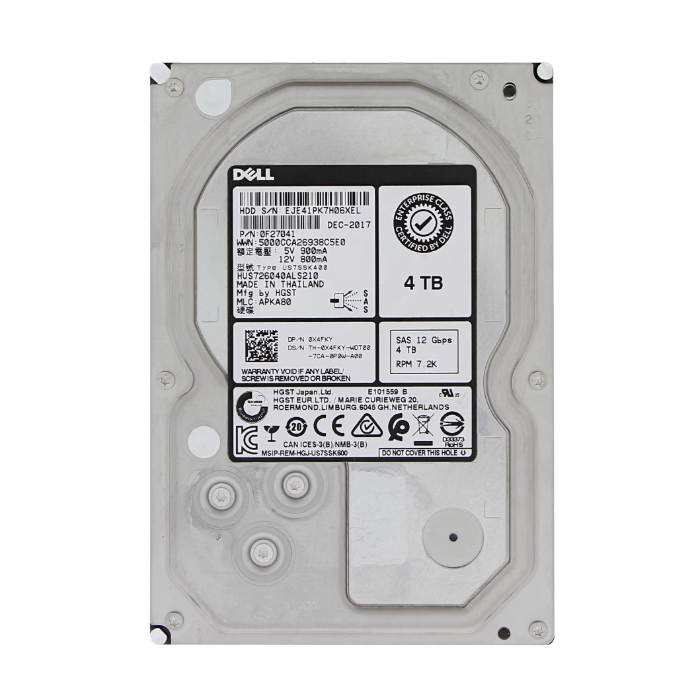 Dell 0X4FKY | 4TB 7200RPM SAS 12Gb/s Hot-Pluggable 128MB Cache (512n) 3.5-Inch Nearline Hard Drive for PowerEdge Servers Refurbished - Dell refurbished available on Gotodirect