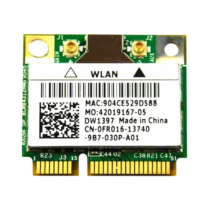 Dell FR016 | 802.11b/g/n Mini PCI-Express Half-Height Wi-Fi Card Refurbished - Dell refurbished available on Gotodirect