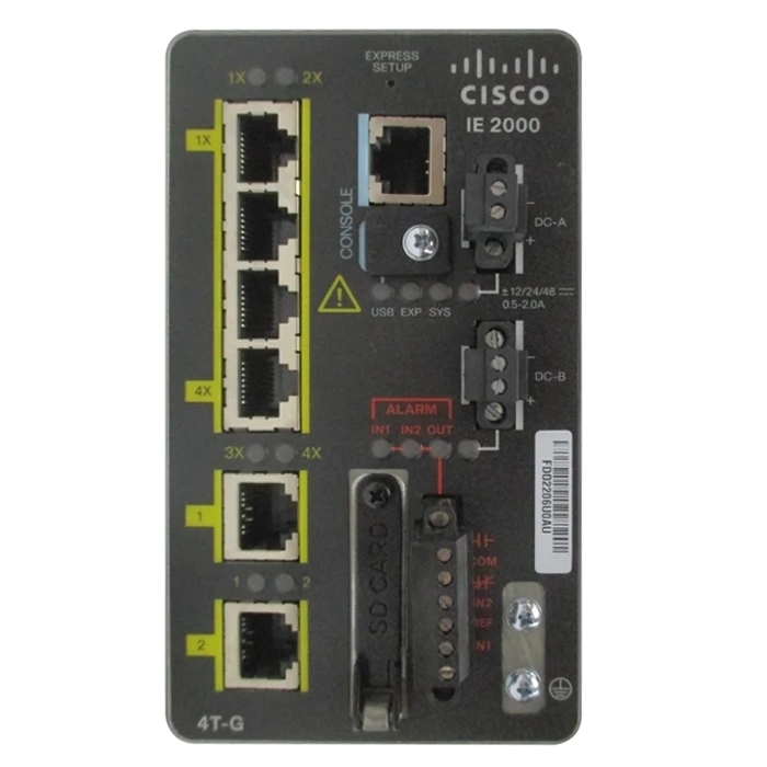 Cisco IE-2000-4T-G-B | Industrial Ethernet IE 2000 Series 4 x RJ-45 FE Ports 10/100Base-TX + 2 x RJ-45 GE Ports Layer 2 Managed Fast Ethernet Network Switch Refurbished - Cisco Systems Inc. refurbished available on Gotodirect