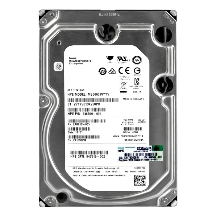 Buy HP MB6000JVYYV | 6TB 7200RPM SAS 12GB/s Hot-Pluggable 3.5-Inch LPc Hard Drive for ProLiant Gen10/Gen10+/Gen11 Servers Refurbished - $368.33 HP MB6000JVYYV | 6TB 7200RPM SAS 12GB/s Hot-Pluggable 3.5-Inch LPc Hard Drive for ProLiant Gen10/Gen10+/Gen11 Servers Refurbished - Hewlett-Packard (ou HP en abrégé) refurbished available on Gotodirect