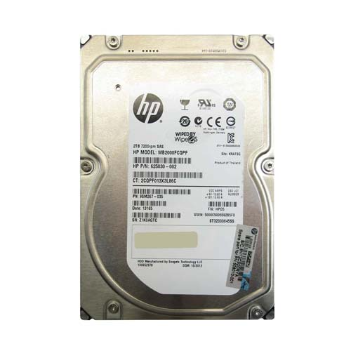 HP 625030-002 | 2TB 7200RPM SAS 6Gb/s Hot-Pluggable 3.5-Inch Midline Hard Drive for ProLiant Servers Refurbished - Hewlett-Packard (ou HP en abrégé) refurbished available on Gotodirect