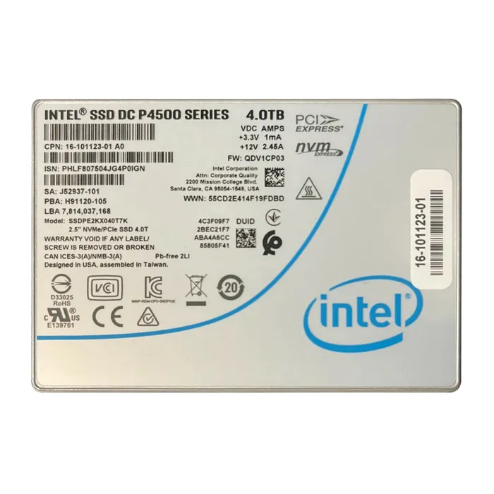 Buy Intel SSDPE2KX040T7K | DC P4500 Series 4TB Triple-Level Cell PCI Express 3.1 x4 NVMe Read Intensive 2.5-inch Solid State Drive Refurbished - $1062.30 Intel SSDPE2KX040T7K | DC P4500 Series 4TB Triple-Level Cell PCI Express 3.1 x4 NVMe Read Intensive 2.5-inch Solid State Drive Refurbished - Intel refurbished available on Gotodirect