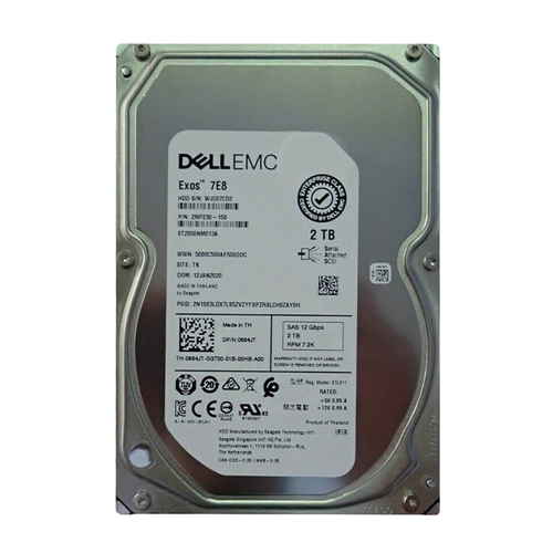 Dell 684JT | 2TB 7200RPM SAS 12Gb/s Hot-Pluggable (512n) 3.5-Inch Nearline Hard Drive for PowerEdge Server & PowerVault Storage Array Refurbished - Dell refurbished available on Gotodirect