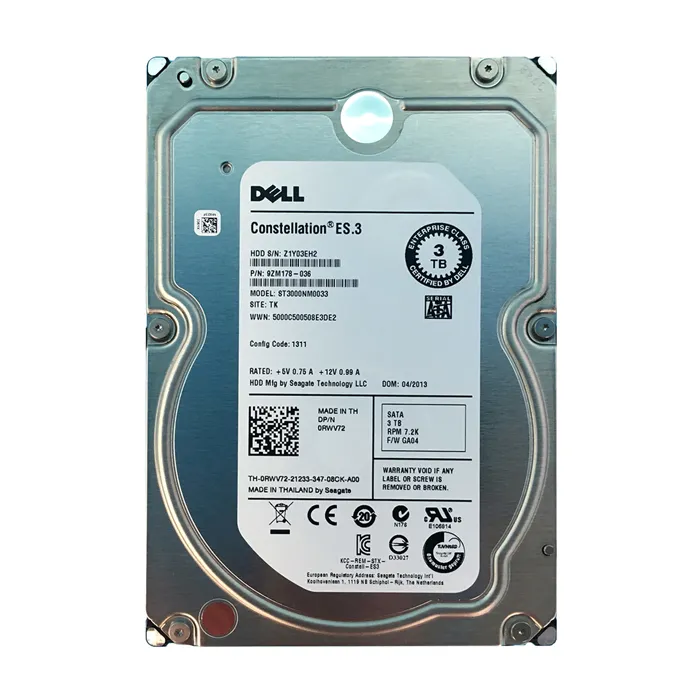 Dell RWV72 | 3TB 7200RPM SATA 6Gb/s Hot-Pluggable (512n) 3.5-Inch Hard Drive for PowerEdge Server & PowerVault Server Refurbished - Dell refurbished available on Gotodirect