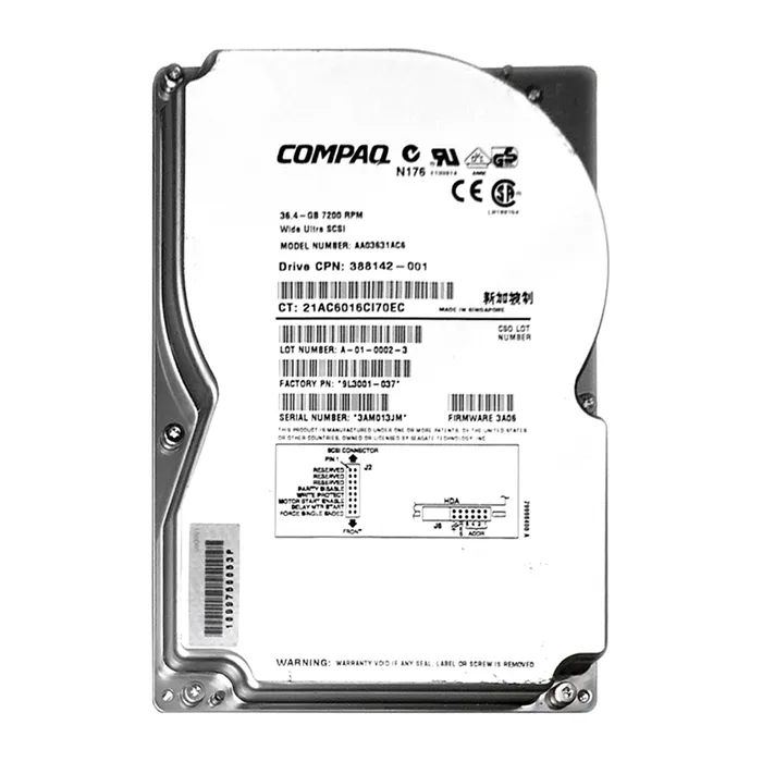HP 388142-001 | 36.4GB 7200RPM Ultra Wide SCSI 16MB Cache Hot-Pluggable LVD 80-Pin 3.5-inch Hard Drive Refurbished - Hewlett-Packard (ou HP en abrégé) refurbished available on Gotodirect
