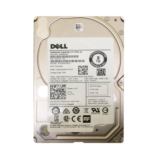 Dell V07TD | 2TB 7200RPM SATA 6Gb/s Hot-Pluggable (512e) 2.5-Inch Hard Drive for PowerEdge Servers Refurbished - Dell refurbished available on Gotodirect