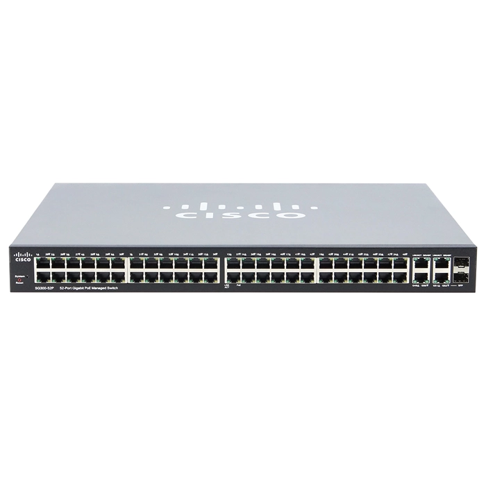 Cisco SG300-52P-K9-NA-RF | Small Business 300 Series SG300-52P 50 x Ports (48 x Ports PoE+) 10/100/1000Base-T + 2 x Ports Combo SFP (mini-GBIC) Rack Mountable 1U Layer 3 Managed Gigabit Ethernet Network Switch Refurbished - Cisco Systems Inc. refurbished available on Gotodirect