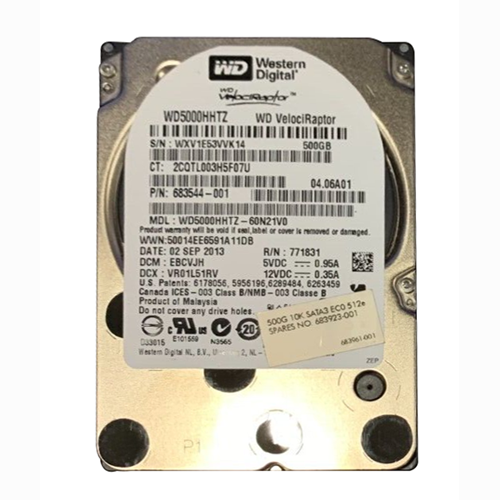 HP 683923-001 | 500GB 10000RPM SATA 6Gb/s 64MB Cache 2.5-inch Hard Drive Refurbished - Hewlett-Packard (ou HP en abrégé) refurbished available on Gotodirect