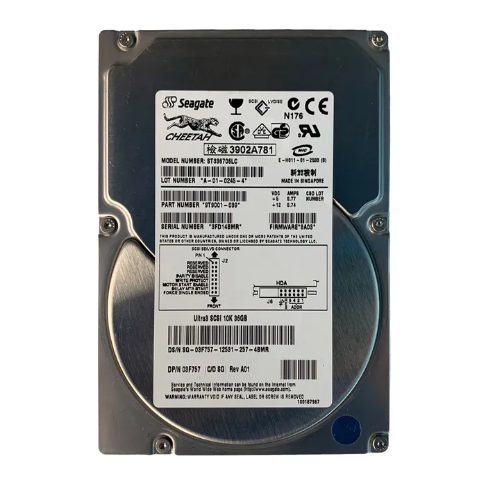 Seagate 9T9001-039 | Cheetah 36ES Series 36.7GB 10000RPM Ultra160 SCSI 4MB Cache (CE) 80-Pin 3.5-Inch Hard Drive Refurbished - Seagate refurbished available on Gotodirect