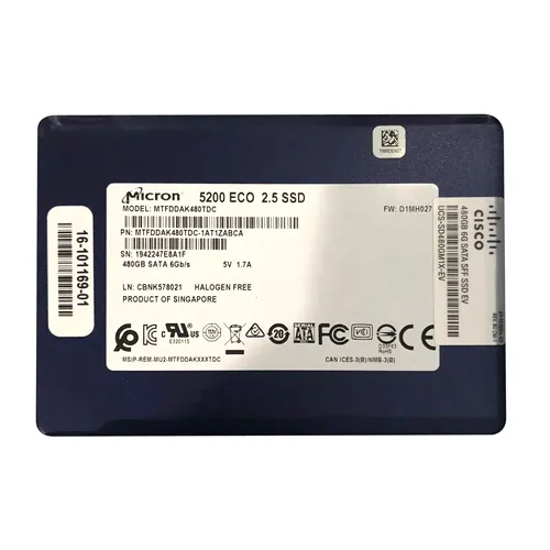 Cisco UCS-SD480GM1X-EV | 480GB Triple-Level Cell SATA 6Gb/s Hot-Swappable 2.5-Inch Solid State Drive for UCS B200 M5 Refurbished - Cisco Systems Inc. refurbished available on Gotodirect