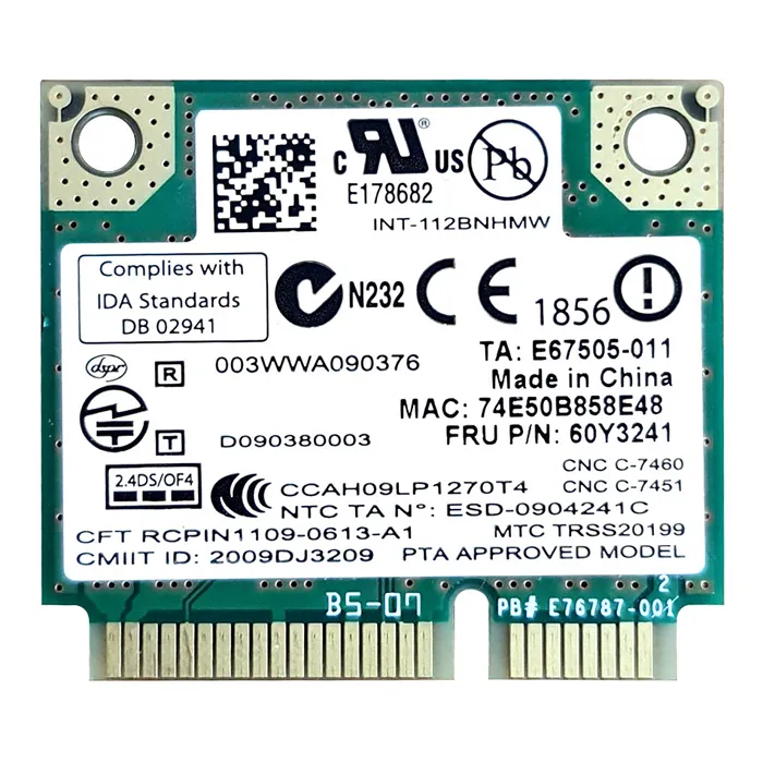IBM 60Y3241 | Thinkpad Laptop Notebook 802 B G N Card Refurbished -  refurbished available on Gotodirect