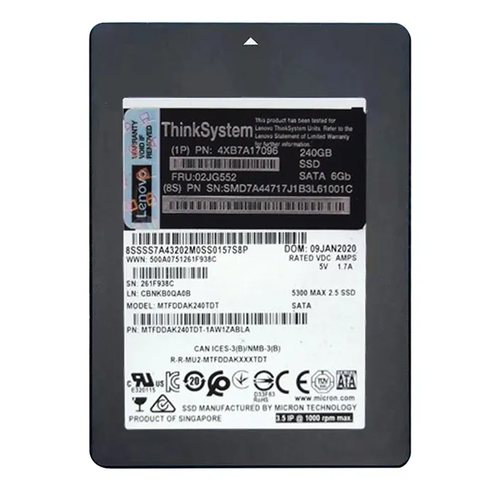 Lenovo 02JG552 | 240GB SATA 6Gb/s Hot Swappable 3.5-Inch Solid State Drive Refurbished - Lenovo refurbished available on Gotodirect