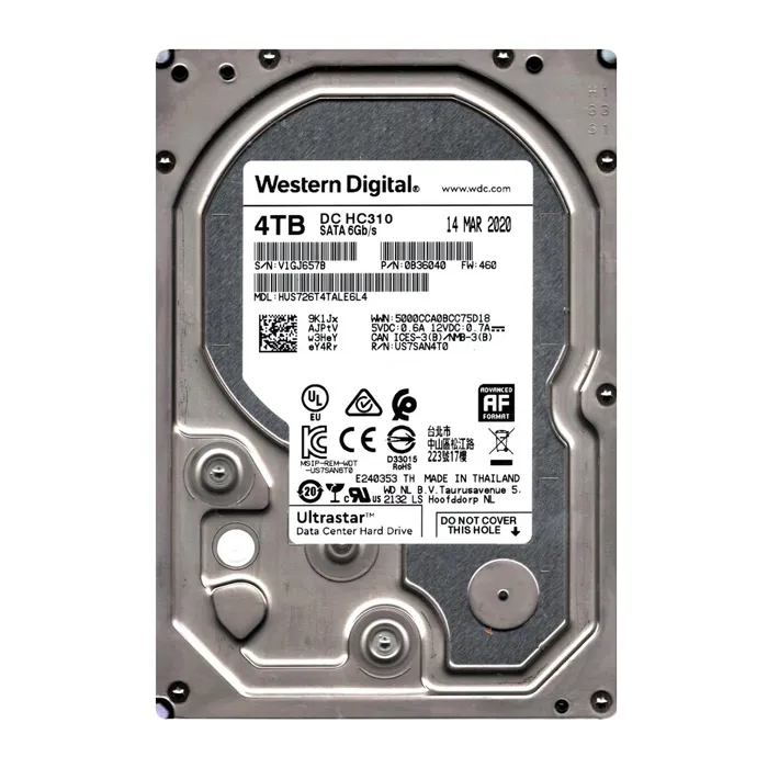 HGST HUS726T4TALE6L4 | WD Ultrastar DC HC310 Series 4TB 7200RPM SATA 6Gb/s 256MB Cache 512e (Secure Erase Encryption) 3.5-inch Hard Drive Refurbished - HGST (a subsidiary of Western Digital) refurbished available on Gotodirect