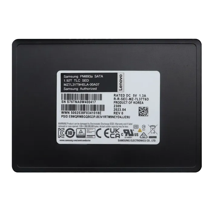 Samsung MZ7L31T9HELA-00A07 | Enterprise PM893 Series 1.92TB Triple-Level Cell SATA 6GB/s V-NAND 7mm 2.5-Inch Solid State Drive Refurbished - Samsung refurbished available on Gotodirect