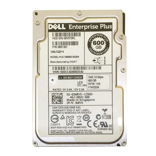 Dell 03WRV9 | 600GB 15000RPM SAS 12Gb/s Hot-Pluggable 2.5-Inch Hard Drive for PowerEdge Servers Refurbished - Dell refurbished available on Gotodirect