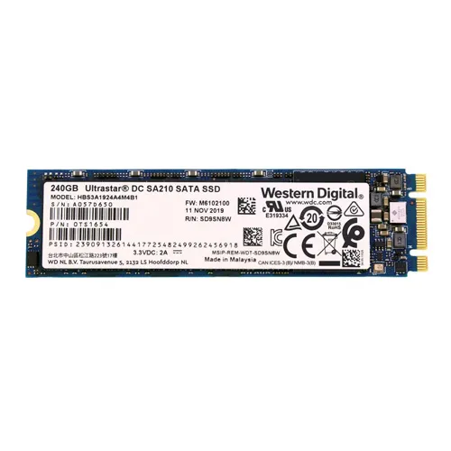 HGST 0TS1654 | Ultrastar DC SA210 Series 240GB 3D Triple-Level Cell SATA 6Gb/s (TCG Opal 2.01) M.2 2280 Solid State Drive Refurbished - HGST (a subsidiary of Western Digital) refurbished available on Gotodirect