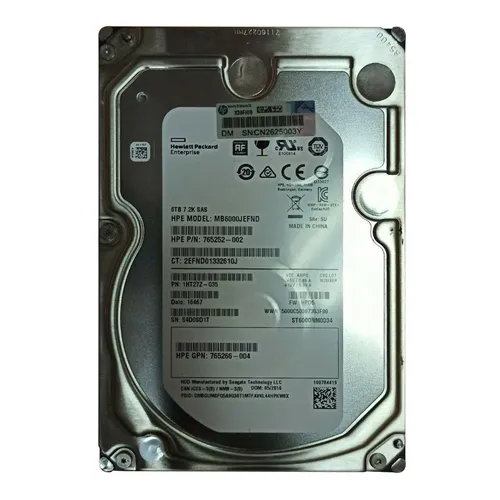 HP 765266-004 | 6TB 7200RPM SAS 12Gb/s 128MB Cache (512e) 3.5-inch Midline Hard Drive Refurbished - Hewlett-Packard (ou HP en abrégé) refurbished available on Gotodirect