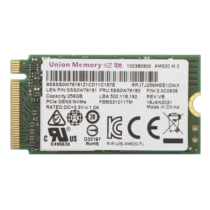 Lenovo 5SS0W76183 | 256GB TLC PCI Express 3.0 x2 NVMe M.2 2242 Internal Solid State Drive Refurbished - Lenovo refurbished available on Gotodirect